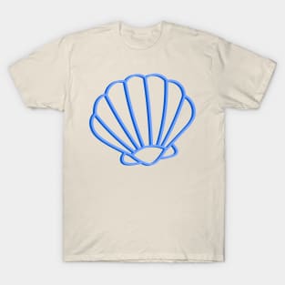 Blue clam shell outline T-Shirt